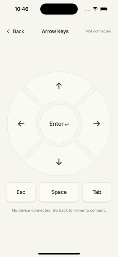 Pocket Board: actual Arrow Remote screen