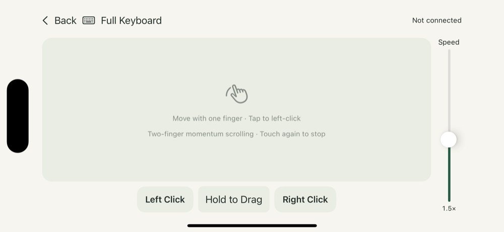 Pocket Board: actual Phone Trackpad screen